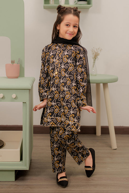 Zellbury Girls | 3 Piece Cambric | Embroidered Kurta Dupatta Trouser - 3823 by Maria Faisal - Registered Vendor of : Zellbury Girls - type : Kids Clothes - 100% original wedding dresses