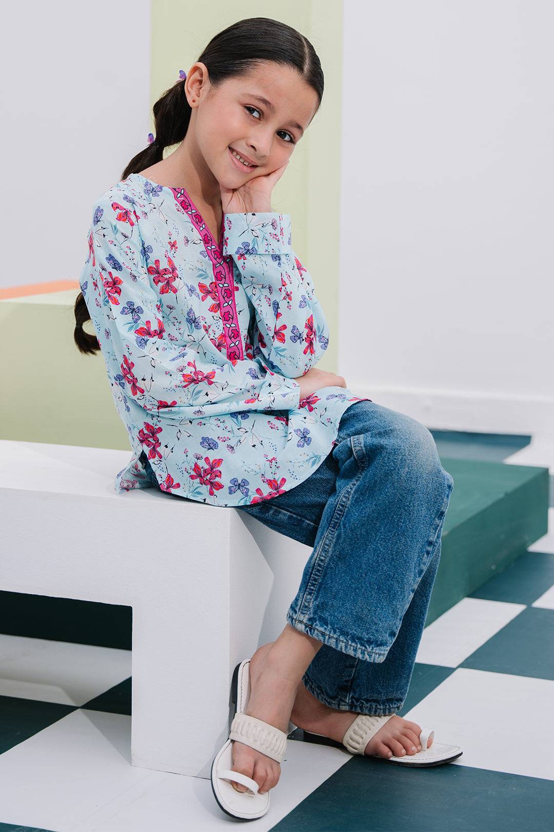 Zellbury Girls | 1 Piece Lawn | Kurta - 1387 by Maria Faisal - Registered Vendor of : Zellbury Girls - type : Kids Clothes - 100% original wedding dresses