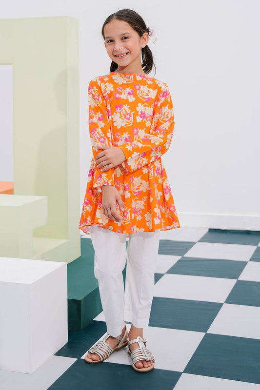 Zellbury Girls | 1 Piece Lawn | Embroidered Kurta - 1403 by Maria Faisal - Registered Vendor of : Zellbury Girls - type : Kids Clothes - 100% original wedding dresses