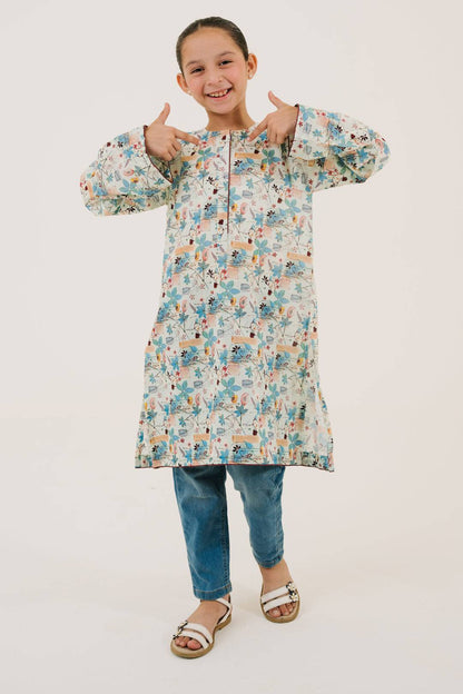 Zellbury Girls | 1 Piece Lawn | Kurta - 1436 by Maria Faisal - Registered Vendor of : Zellbury Girls - type : Kids Clothes - 100% original wedding dresses
