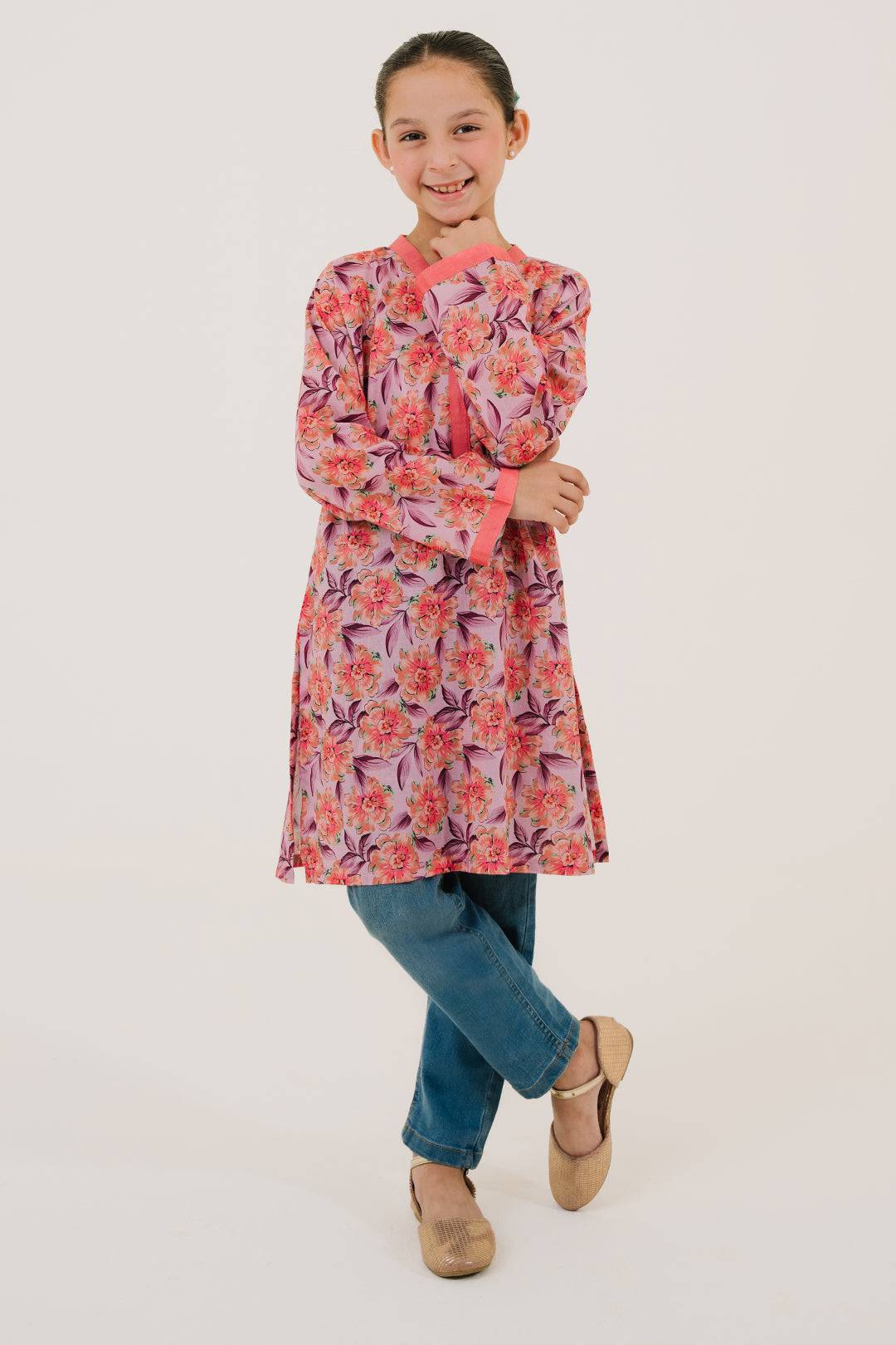 Zellbury Girls | 1 Piece Lawn | Kurta - 1437 by Maria Faisal - Registered Vendor of : Zellbury Girls - type : Kids Clothes - 100% original wedding dresses