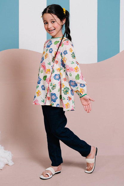 Zellbury Girls | 1 Piece Lawn | Kurta - 1445 by Maria Faisal - Registered Vendor of : Zellbury Girls - type : Kids Clothes - 100% original wedding dresses