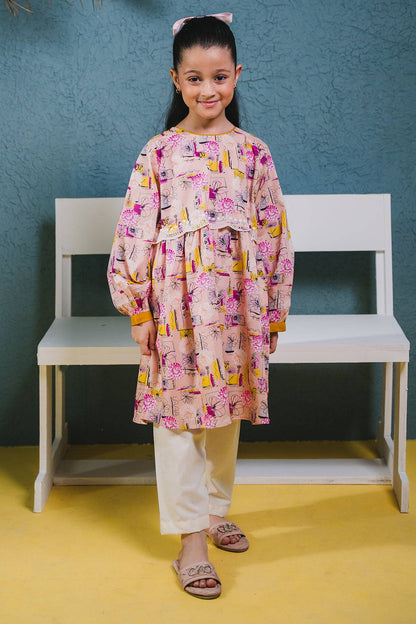 Zellbury Girls | 1 Piece Lawn | Embroidered Kurta - 1452 by Maria Faisal - Registered Vendor of : Zellbury Girls - type : Kids Clothes - 100% original wedding dresses