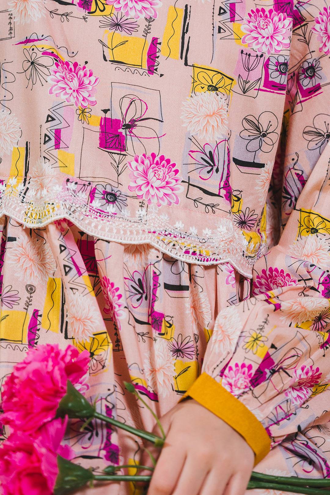 Zellbury Girls | 1 Piece Lawn | Embroidered Kurta - 1452 by Maria Faisal - Registered Vendor of : Zellbury Girls - type : Kids Clothes - 100% original wedding dresses