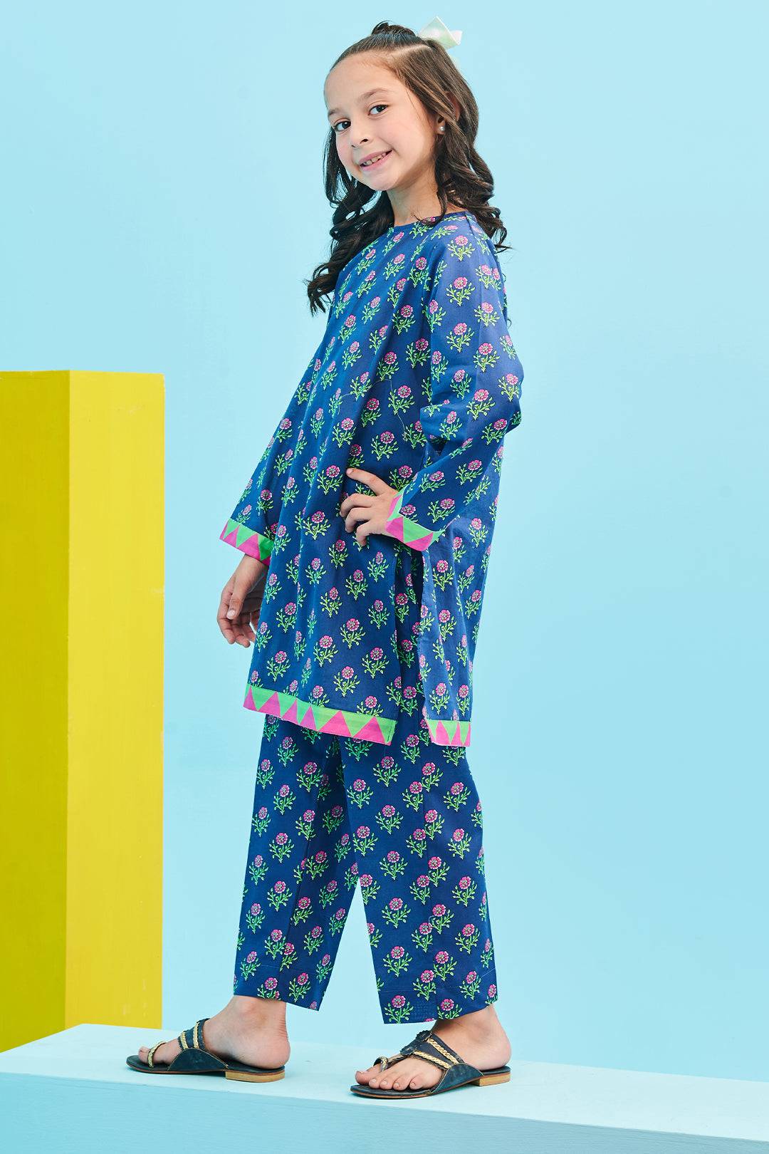 Zellbury Girls | 2 Piece Lawn | Kurta Trouser - 2412 by Maria Faisal - Registered Vendor of : Zellbury Girls - type : Kids Clothes - 100% original wedding dresses