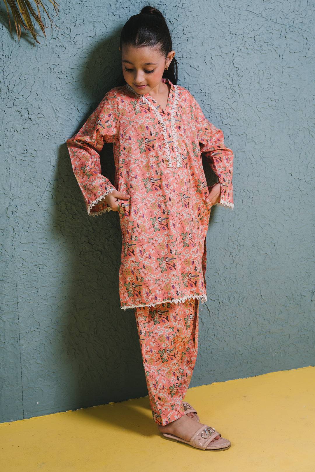 Zellbury Girls | 2 Piece Lawn | Kurta Trouser - 2424 by Maria Faisal - Registered Vendor of : Zellbury Girls - type : Kids Clothes - 100% original wedding dresses