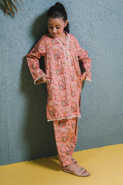 Zellbury Girls | 2 Piece Lawn | Kurta Trouser - 2424 by Maria Faisal - Registered Vendor of : Zellbury Girls - type : Kids Clothes - 100% original wedding dresses