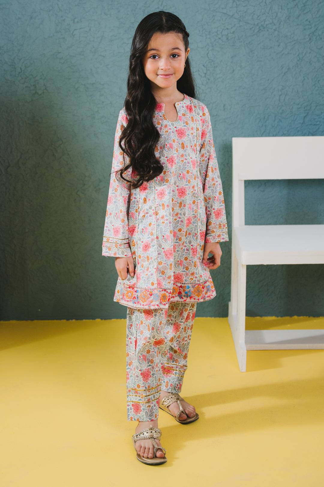 Zellbury Girls | 2 Piece Lawn | Embroidered Kurta Trouser - 2430 by Maria Faisal - Registered Vendor of : Zellbury Girls - type : Kids Clothes - 100% original wedding dresses
