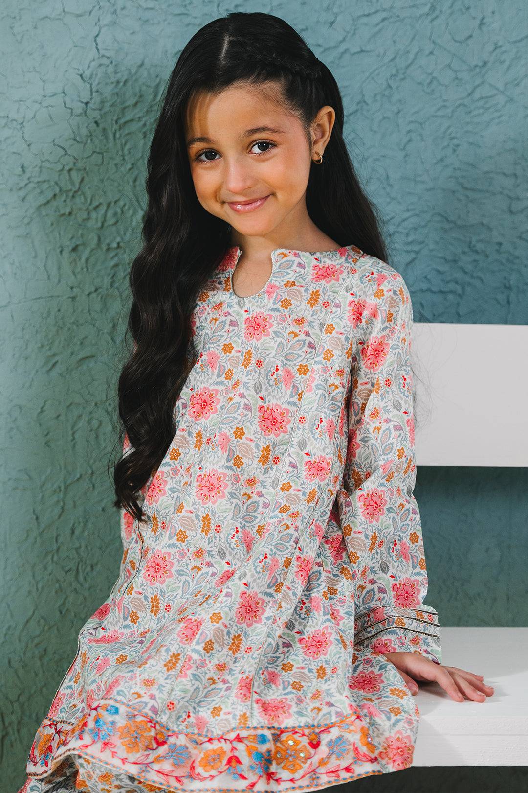 Zellbury Girls | 2 Piece Lawn | Embroidered Kurta Trouser - 2430 by Maria Faisal - Registered Vendor of : Zellbury Girls - type : Kids Clothes - 100% original wedding dresses