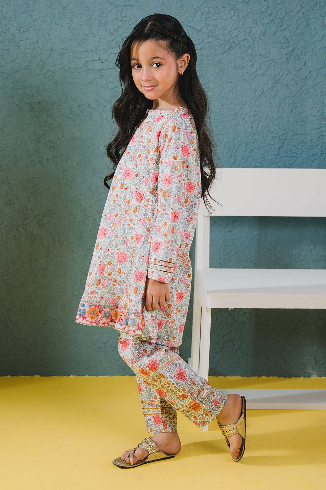 Zellbury Girls | 2 Piece Lawn | Embroidered Kurta Trouser - 2430 by Maria Faisal - Registered Vendor of : Zellbury Girls - type : Kids Clothes - 100% original wedding dresses