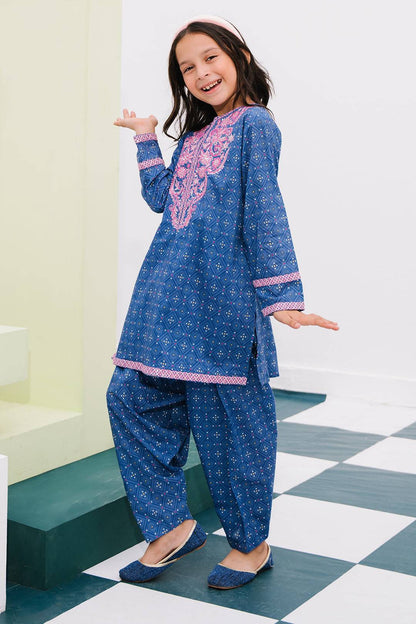 Zellbury Girls | 2 Piece Lawn | Embroidered Kurta Trouser - 2434 by Maria Faisal - Registered Vendor of : Zellbury Girls - type : Kids Clothes - 100% original wedding dresses