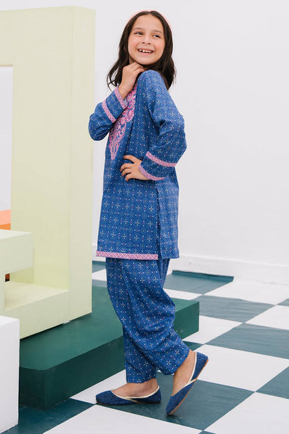 Zellbury Girls | 2 Piece Lawn | Embroidered Kurta Trouser - 2434 by Maria Faisal - Registered Vendor of : Zellbury Girls - type : Kids Clothes - 100% original wedding dresses