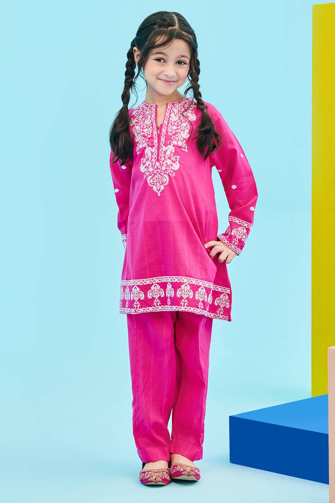 Zellbury Girls | 2 Piece Lawn | Embroidered Kurta Trouser - 2464 by Maria Faisal - Registered Vendor of : Zellbury Girls - type : Kids Clothes - 100% original wedding dresses