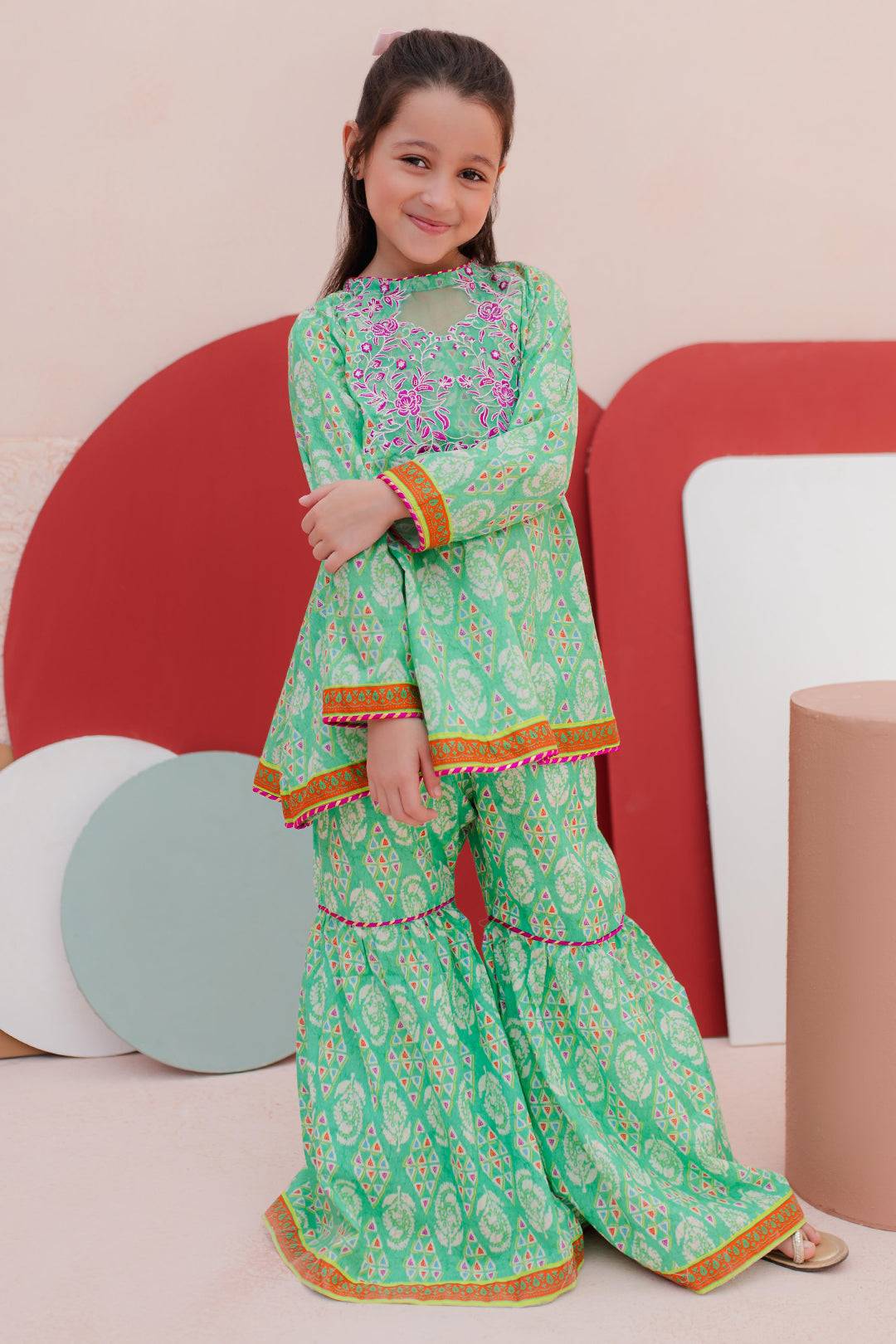 Zellbury Girls | 2 Piece Lawn | Embroidered Kurta Trouser - 2469 by Maria Faisal - Registered Vendor of : Zellbury Girls - type : Kids Clothes - 100% original wedding dresses