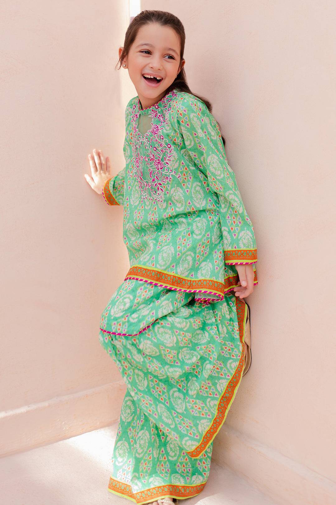 Zellbury Girls | 2 Piece Lawn | Embroidered Kurta Trouser - 2469 by Maria Faisal - Registered Vendor of : Zellbury Girls - type : Kids Clothes - 100% original wedding dresses