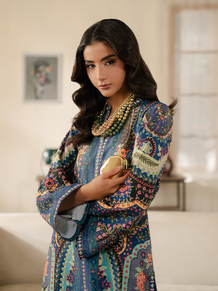 Gulaal | Winter Basics | FLUX - Casual Dress - available at Maria Faisal in UK and USA.