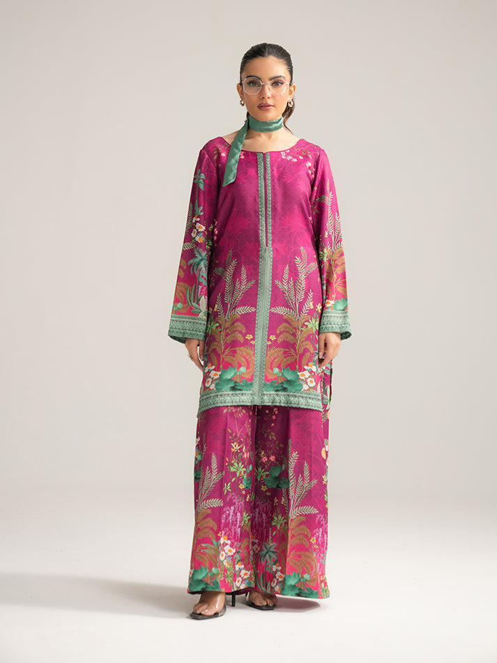 Gulaal | Winter Basics | Tiya - Casual Dress - available at Maria Faisal in UK and USA.