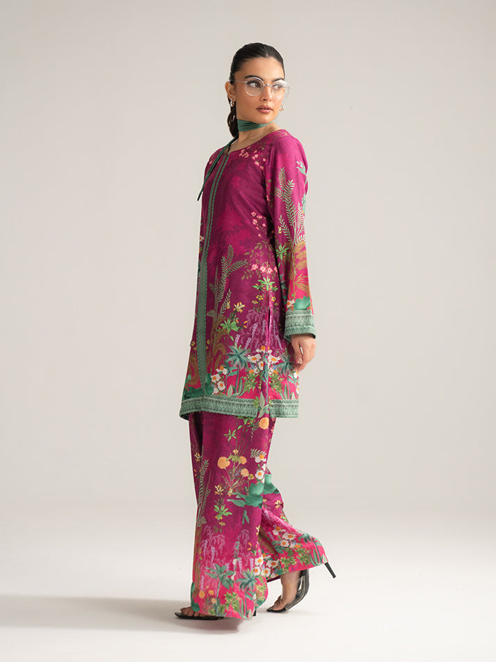 Gulaal | Winter Basics | Tiya - Casual Dress - available at Maria Faisal in UK and USA.