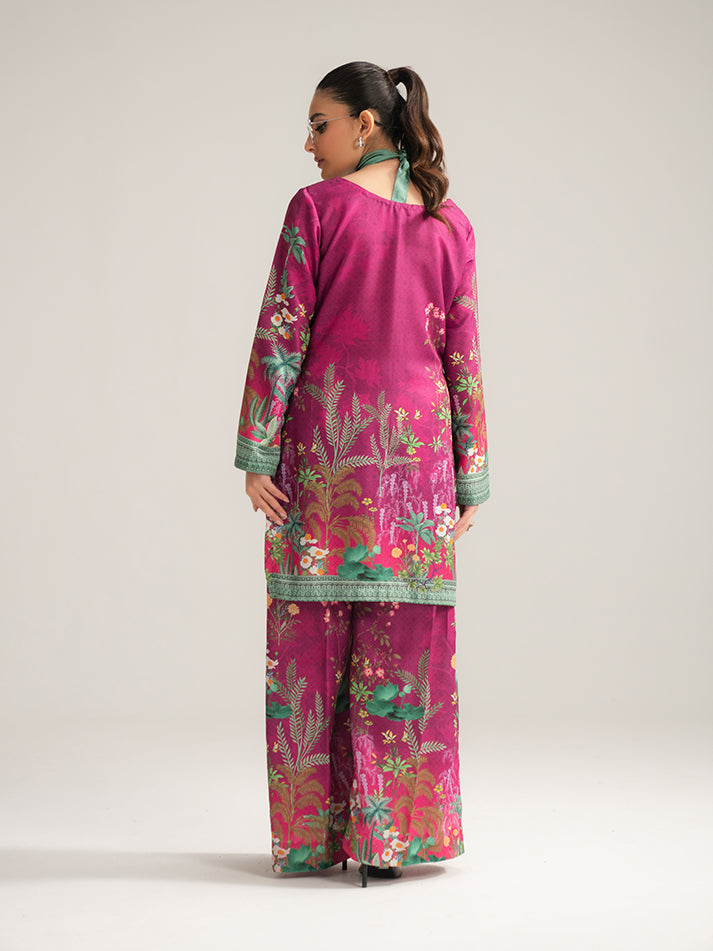 Gulaal | Winter Basics | Tiya - Casual Dress - available at Maria Faisal in UK and USA.