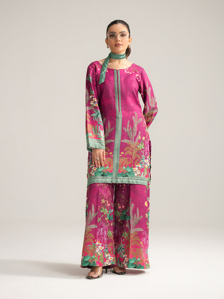Gulaal | Winter Basics | Tiya - Casual Dress - available at Maria Faisal in UK and USA.