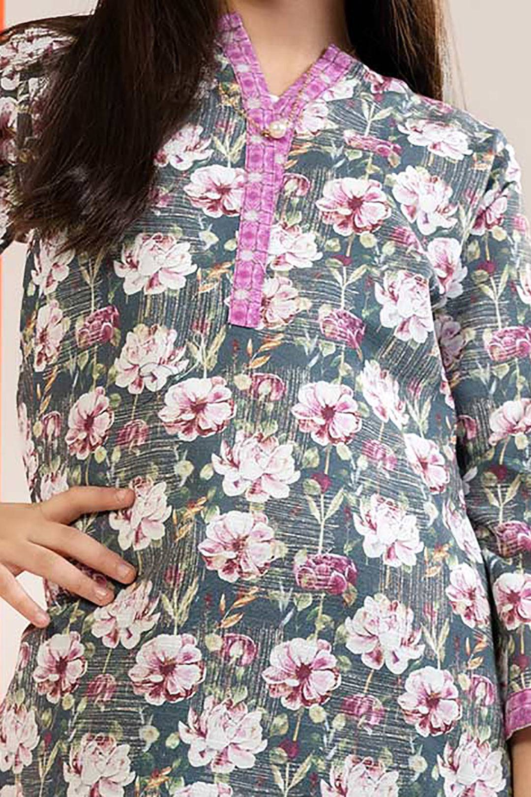 Zellbury Girls | 1 Piece Khaddar | Kurta - 1218 by Maria Faisal - Registered Vendor of : Zellbury Girls - type : Kids Clothes - 100% original wedding dresses