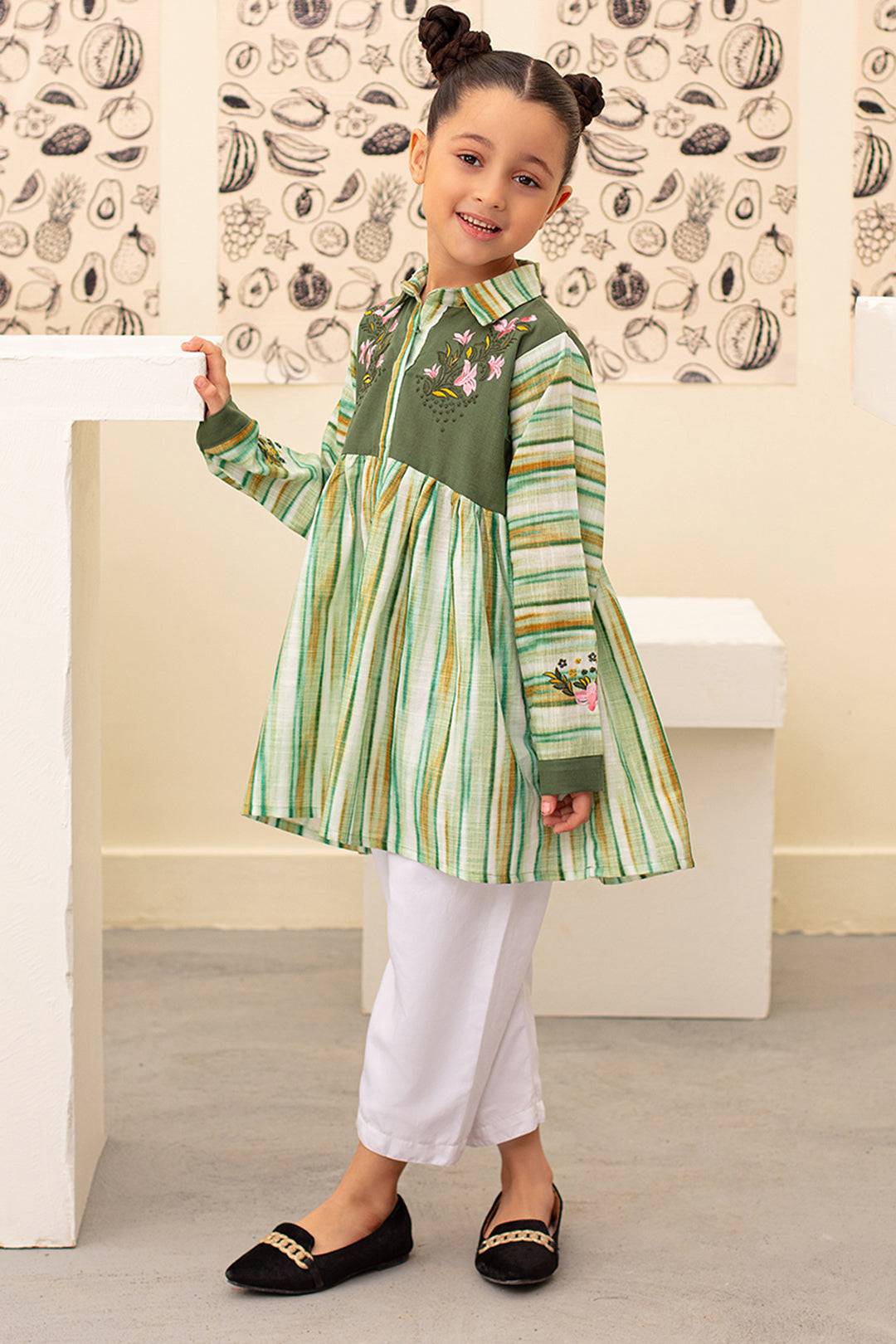 Zellbury Girls | 1 Piece Khaddar | Kurta - 1227 by Maria Faisal - Registered Vendor of : Zellbury Girls - type : Kids Clothes - 100% original wedding dresses