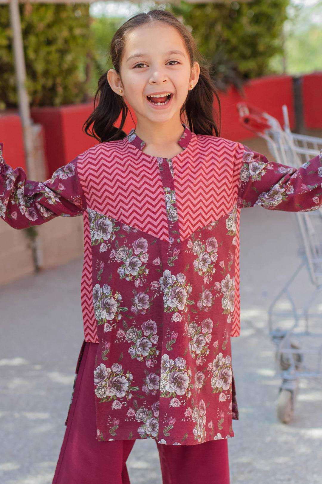 Zellbury Girls | 2 Piece Khaddar | Kurta Trouser - 2222 by Maria Faisal - Registered Vendor of : Zellbury Girls - type : Kids Clothes - 100% original wedding dresses