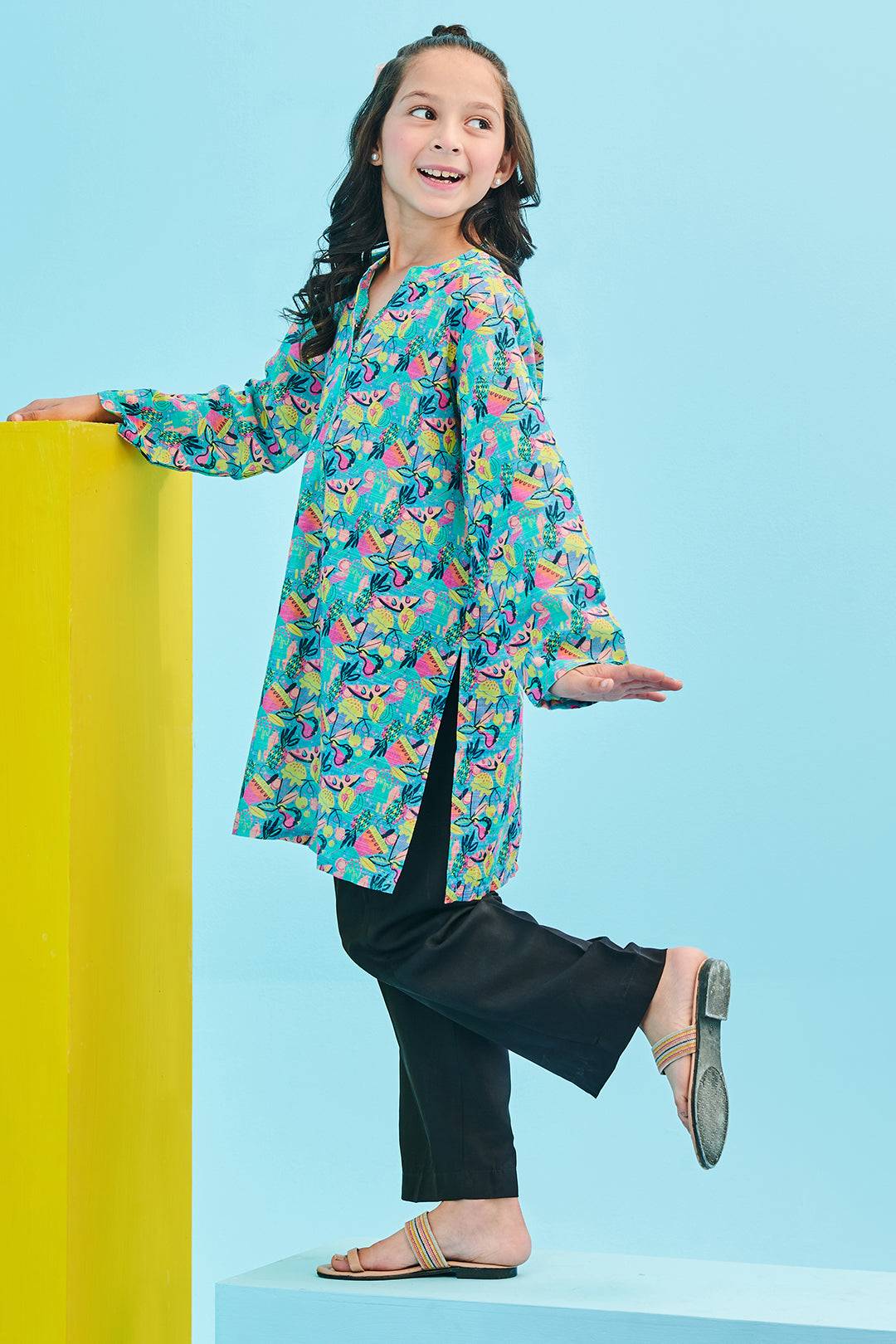 Zellbury Girls | 1 Piece Khaddar | Kurta - 1173 by Maria Faisal - Registered Vendor of : Zellbury Girls - type : Kids Clothes - 100% original wedding dresses