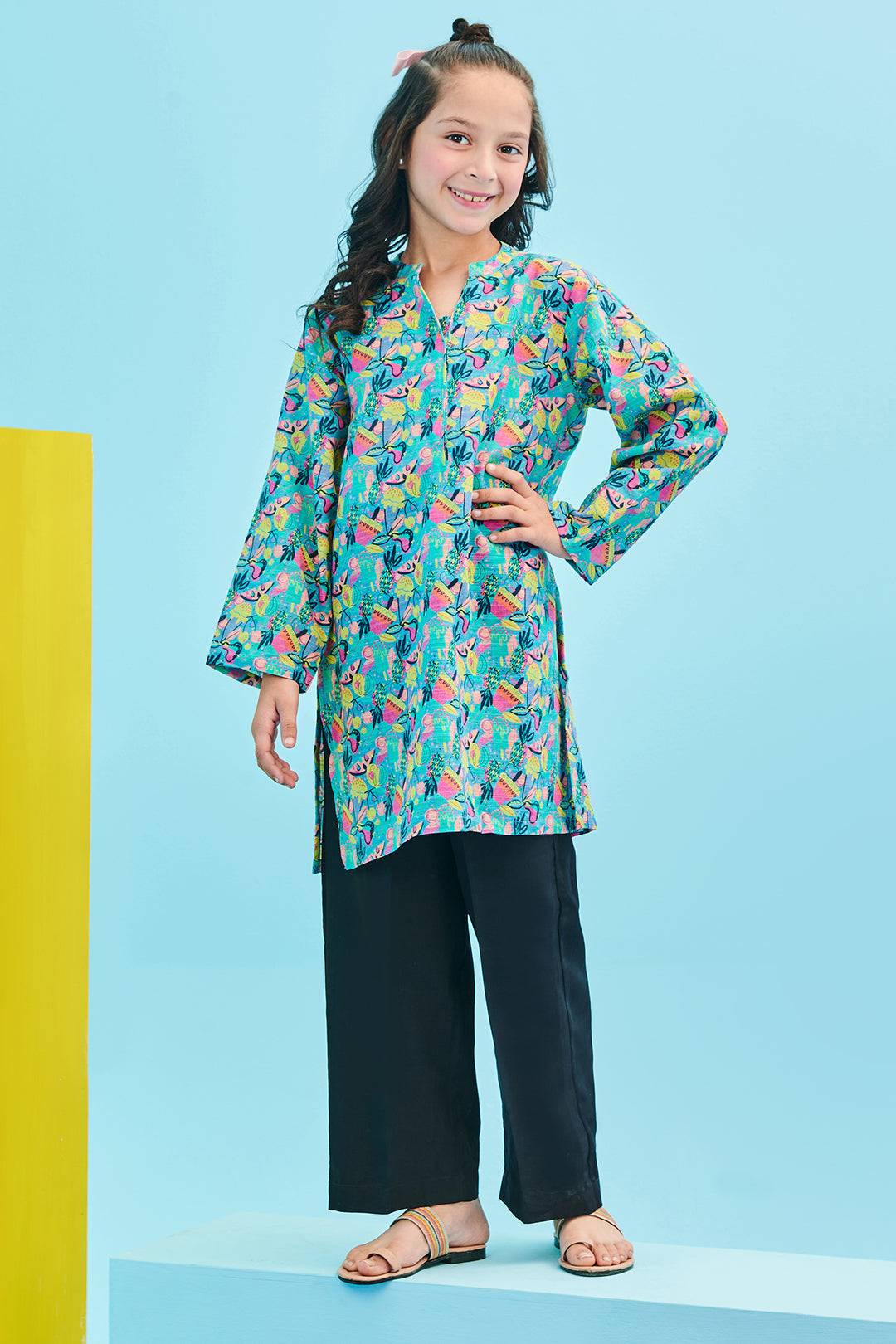 Zellbury Girls | 1 Piece Khaddar | Kurta - 1173 by Maria Faisal - Registered Vendor of : Zellbury Girls - type : Kids Clothes - 100% original wedding dresses