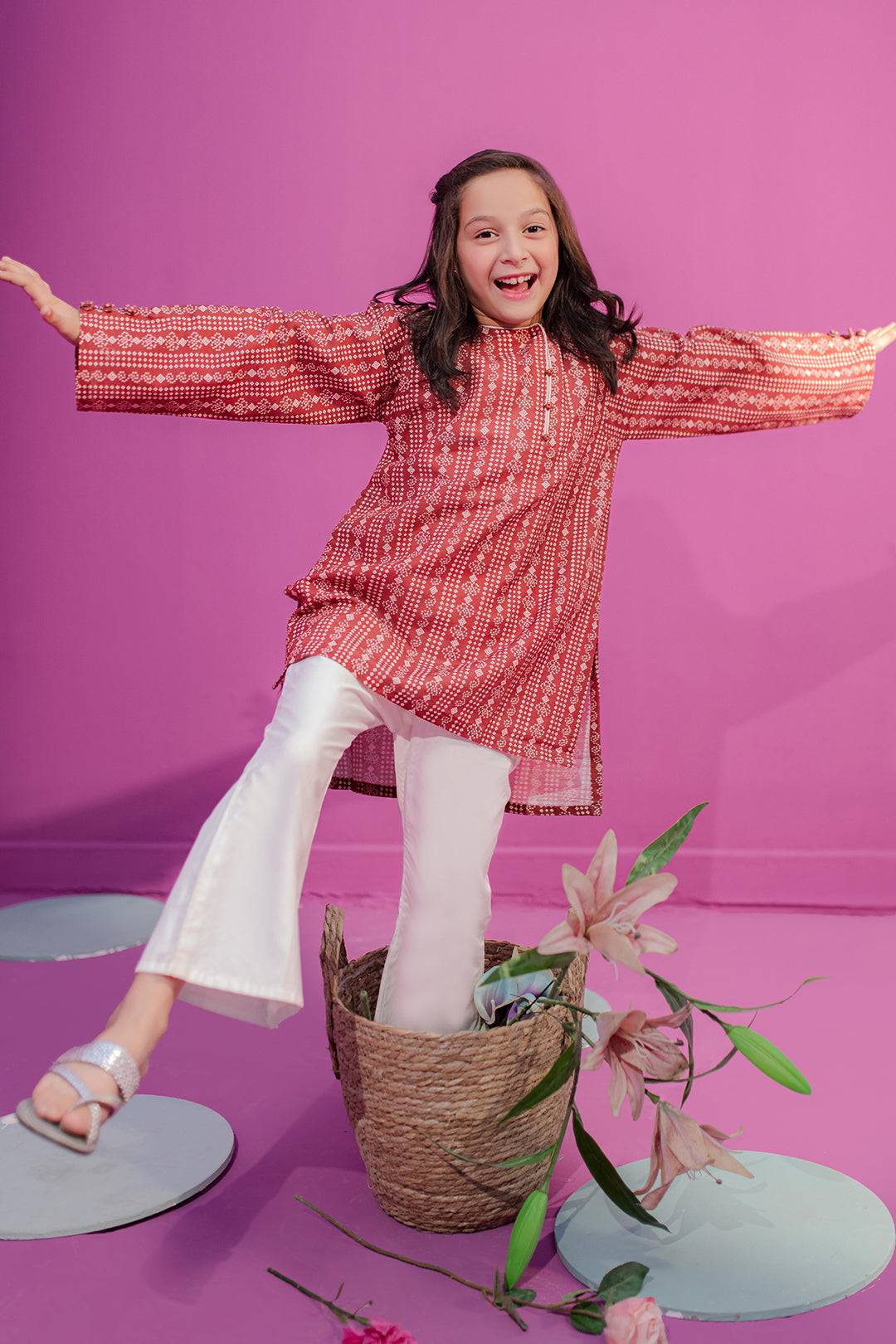 Zellbury Girls | 1 Piece Khaddar | Kurta - 1714 by Maria Faisal - Registered Vendor of : Zellbury Girls - type : Kids Clothes - 100% original wedding dresses