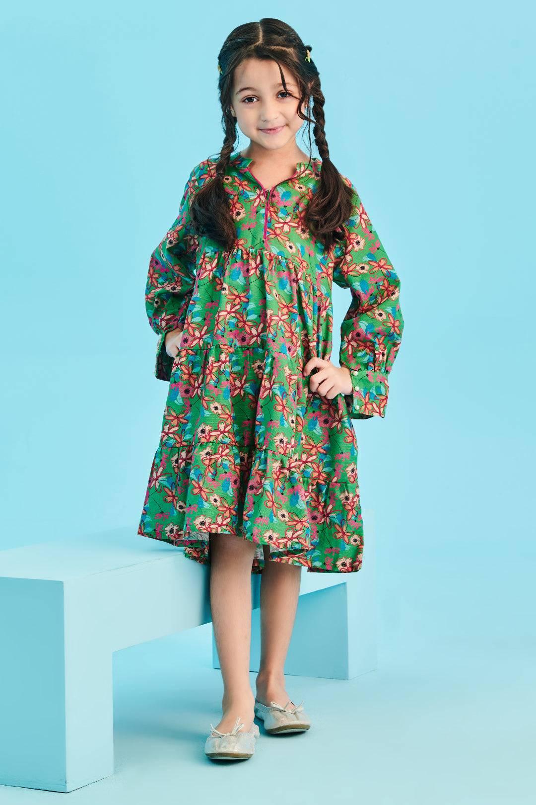 Zellbury Girls | 1 Piece Khaddar | Kurta - 1715 by Maria Faisal - Registered Vendor of : Zellbury Girls - type : Kids Clothes - 100% original wedding dresses