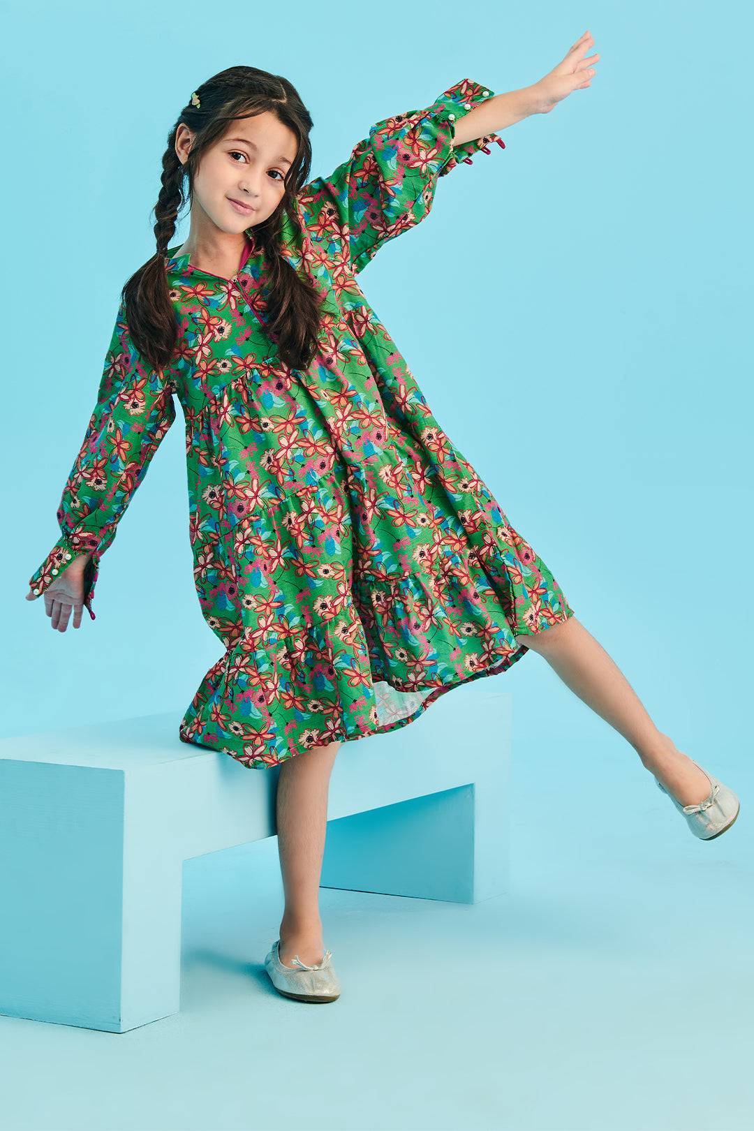 Zellbury Girls | 1 Piece Khaddar | Kurta - 1715 by Maria Faisal - Registered Vendor of : Zellbury Girls - type : Kids Clothes - 100% original wedding dresses