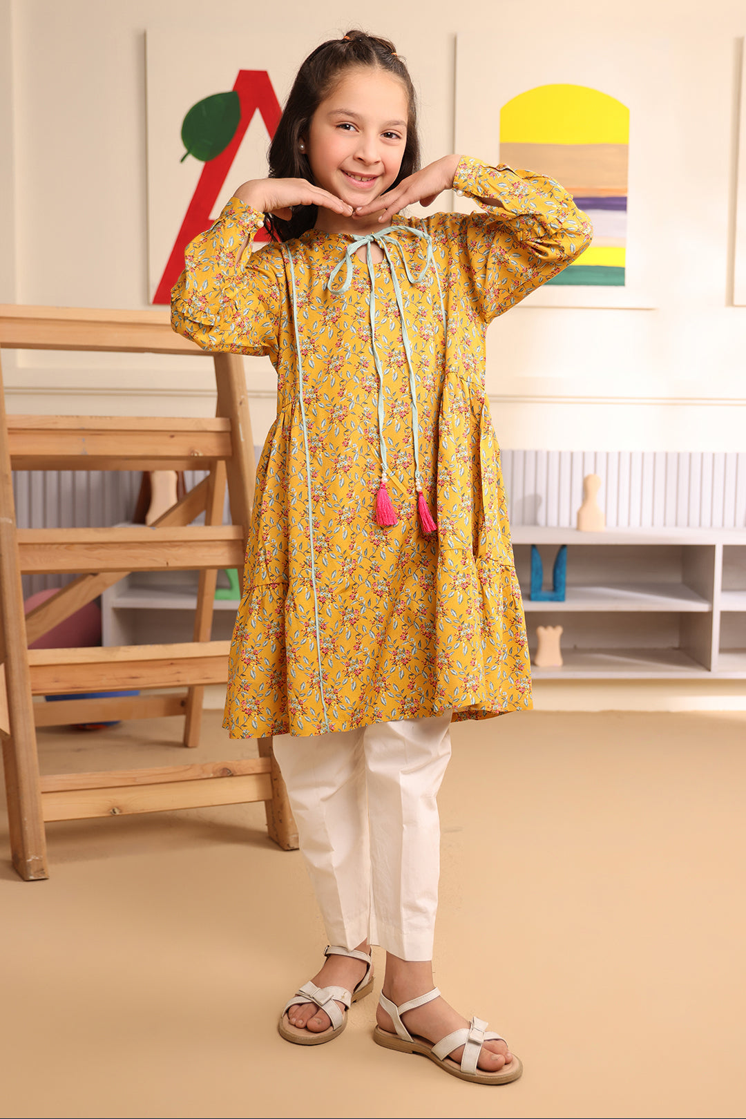 Zellbury Girls | 1 Piece Viscose | Kurta - 1723 by Maria Faisal - Registered Vendor of : Zellbury Girls - type : Kids Clothes - 100% original wedding dresses