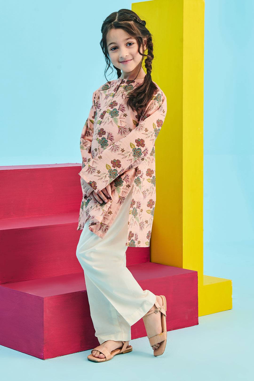 Zellbury Girls | 1 Piece Khaddar | Kurta - 1732 by Maria Faisal - Registered Vendor of : Zellbury Girls - type : Kids Clothes - 100% original wedding dresses