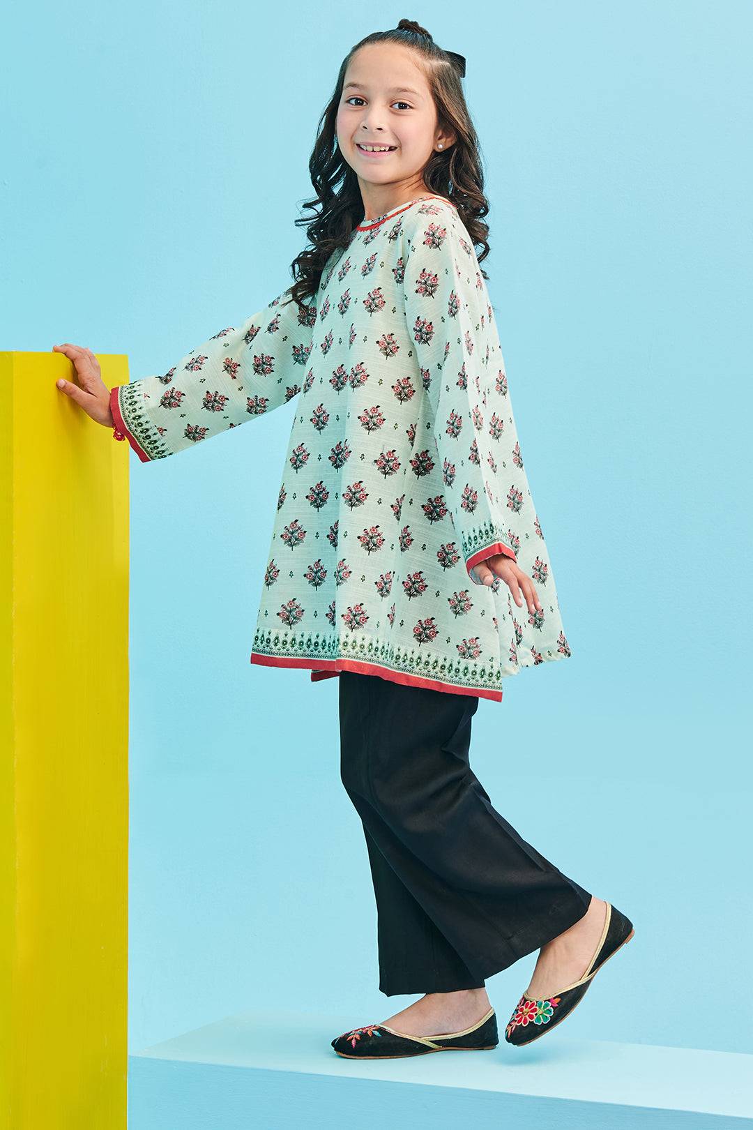 Zellbury Girls | 1 Piece Khaddar | Kurta - 1733 by Maria Faisal - Registered Vendor of : Zellbury Girls - type : Kids Clothes - 100% original wedding dresses