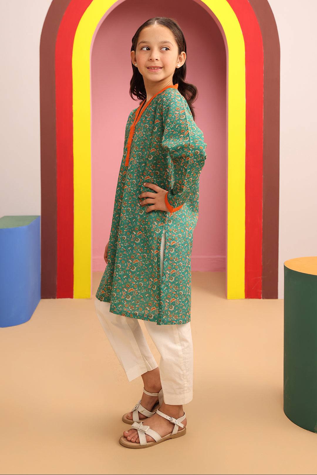 Zellbury Girls | 1 Piece Khaddar | Kurta - 1776 by Maria Faisal - Registered Vendor of : Zellbury Girls - type : Kids Clothes - 100% original wedding dresses