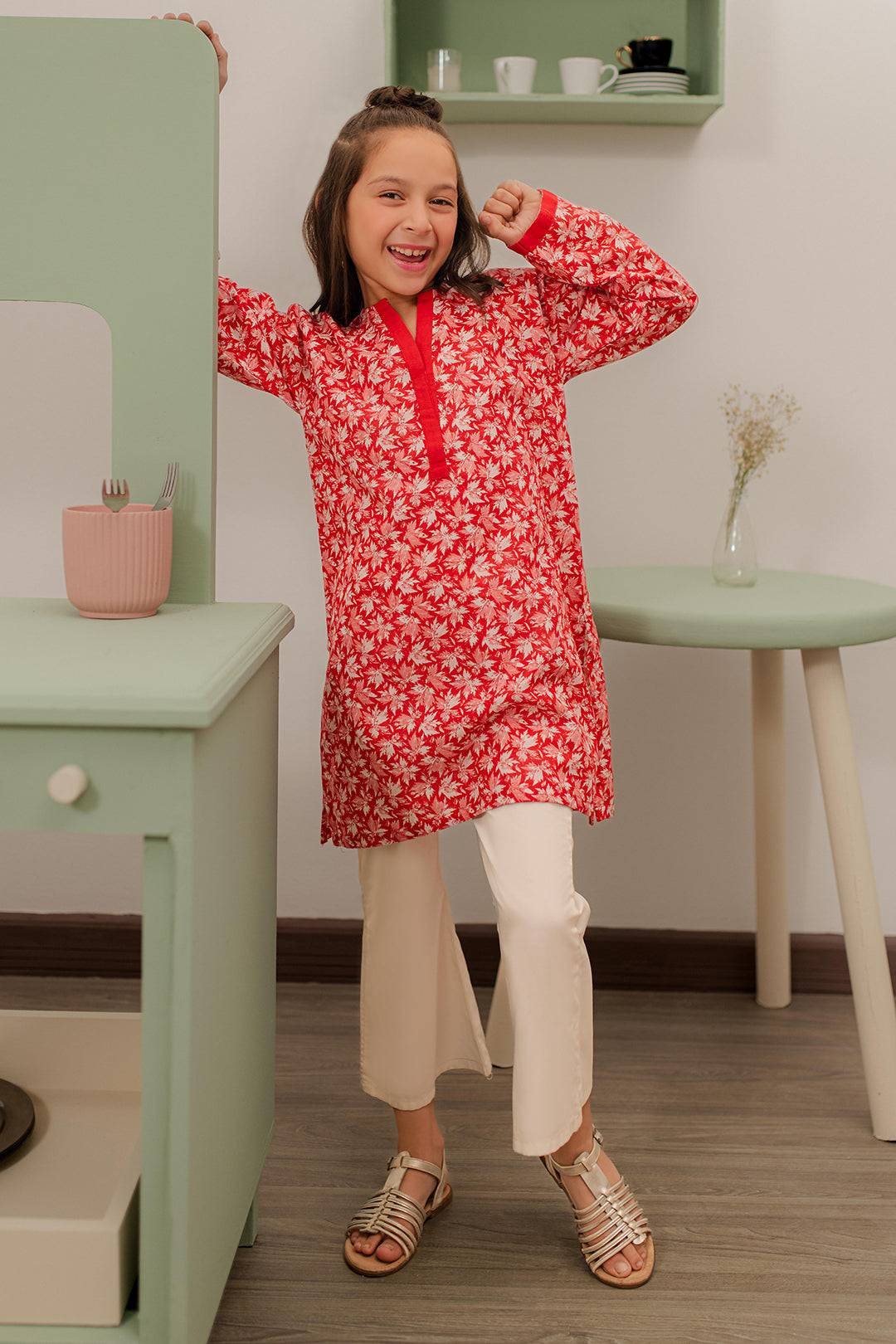 Zellbury Girls | 1 Piece Khaddar | Kurta - 1777 by Maria Faisal - Registered Vendor of : Zellbury Girls - type : Kids Clothes - 100% original wedding dresses