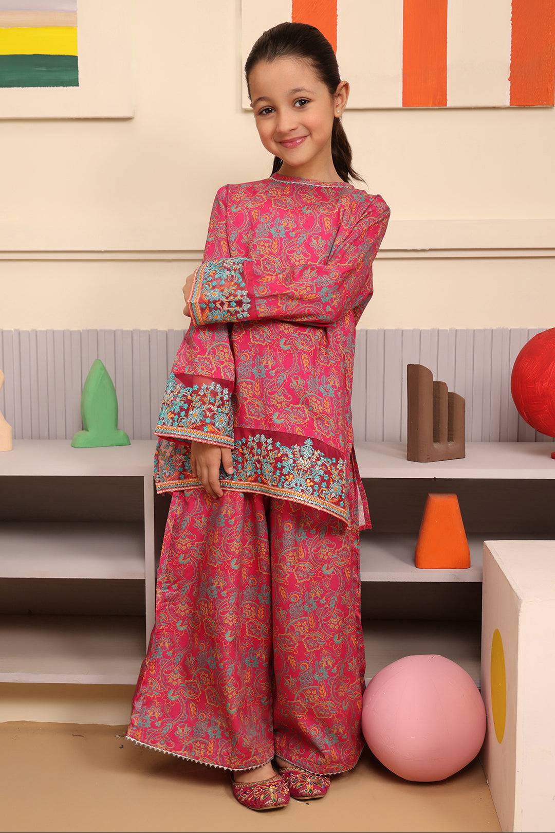 Zellbury Girls | 2 Piece Viscose | Embroidered Kurta Trouser - 2730 by Maria Faisal - Registered Vendor of : Zellbury Girls - type : Kids Clothes - 100% original wedding dresses