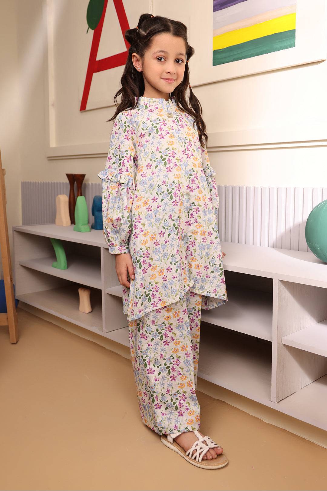 Zellbury Girls | 2 Piece Khaddar | Kurta Trouser - 2741 by Maria Faisal - Registered Vendor of : Zellbury Girls - type : Kids Clothes - 100% original wedding dresses