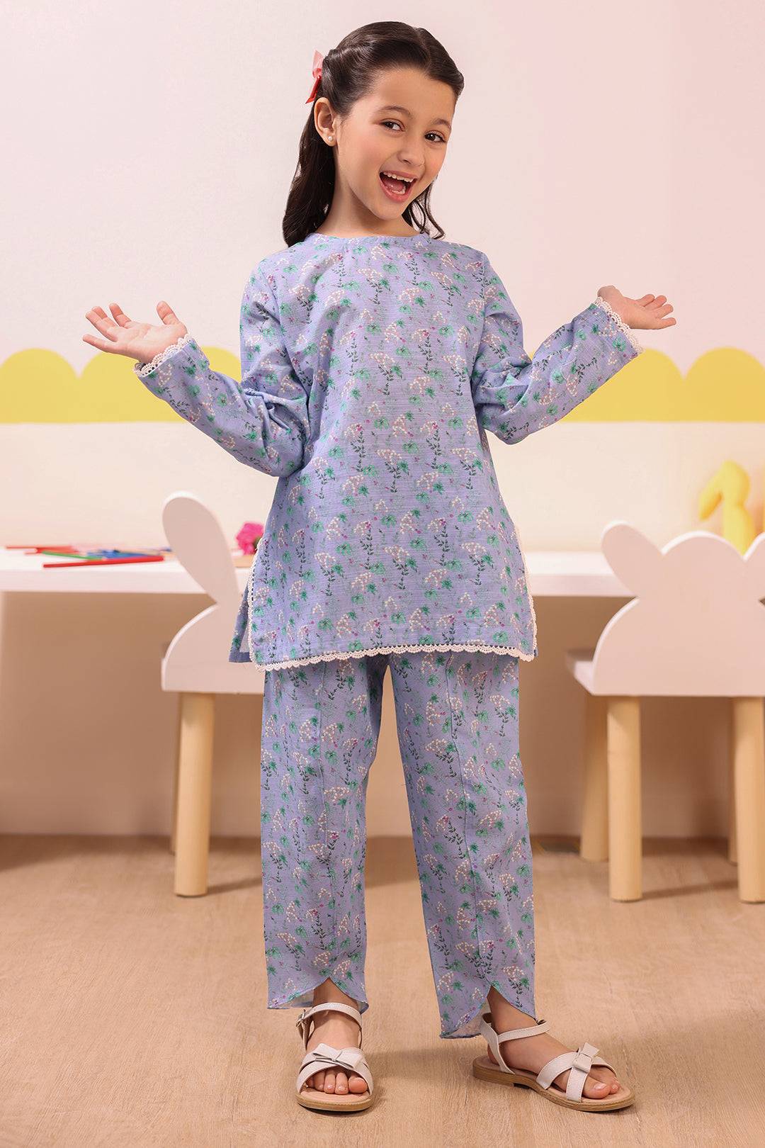 Zellbury Girls | 2 Piece Khaddar | Kurta Trouser - 2748 by Maria Faisal - Registered Vendor of : Zellbury Girls - type : Kids Clothes - 100% original wedding dresses