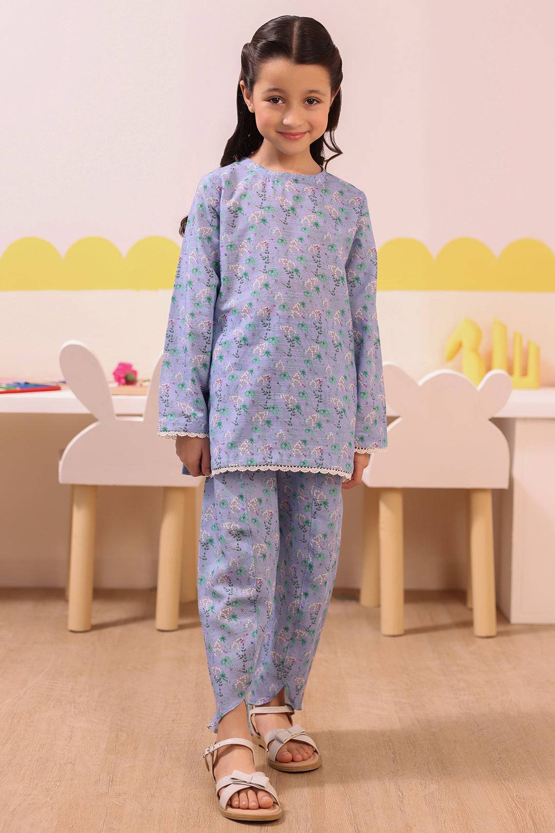 Zellbury Girls | 2 Piece Khaddar | Kurta Trouser - 2748 by Maria Faisal - Registered Vendor of : Zellbury Girls - type : Kids Clothes - 100% original wedding dresses