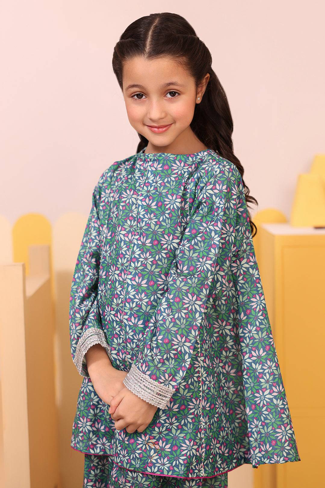 Zellbury Girls | 2 Piece Karandi | Kurta Trouser - 2762 by Maria Faisal - Registered Vendor of : Zellbury Girls - type : Kids Clothes - 100% original wedding dresses