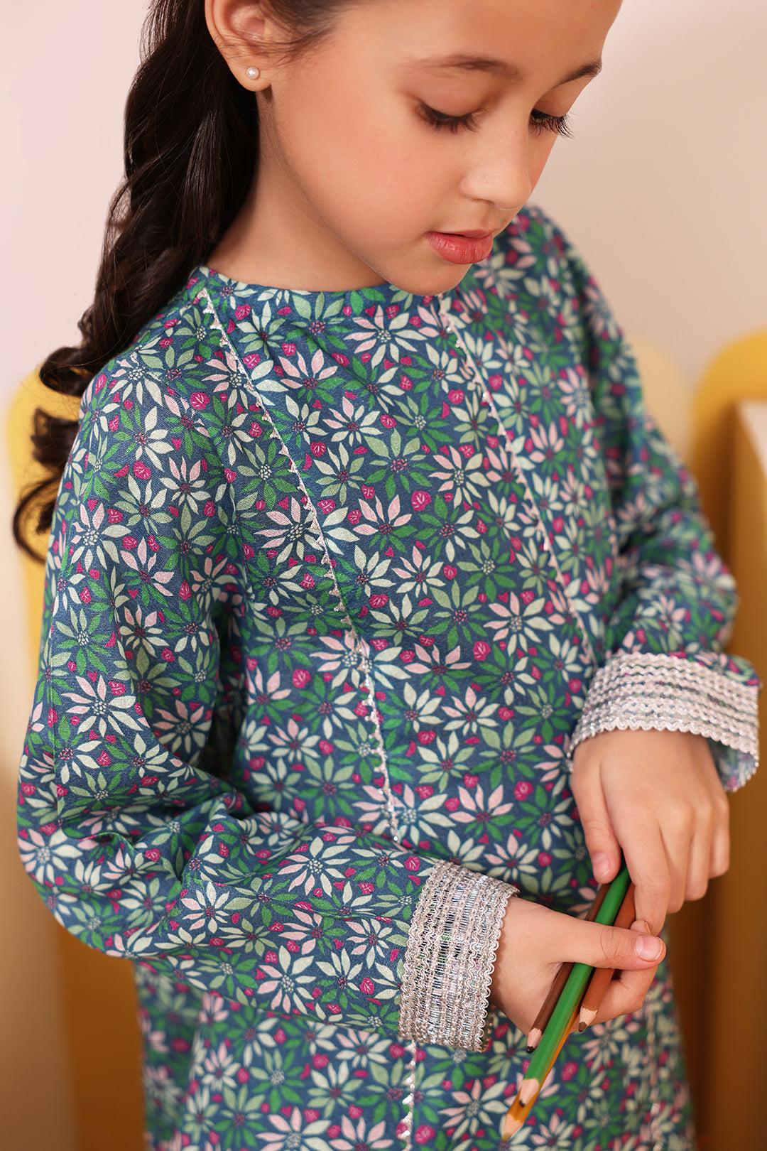 Zellbury Girls | 2 Piece Karandi | Kurta Trouser - 2762 by Maria Faisal - Registered Vendor of : Zellbury Girls - type : Kids Clothes - 100% original wedding dresses