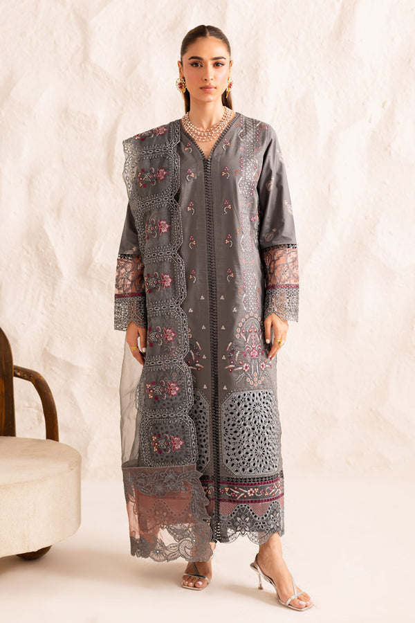 Marjjan | Guzel Lawn | SMC 205-B (Grey) - Ladies Clothes - Maria Faisal