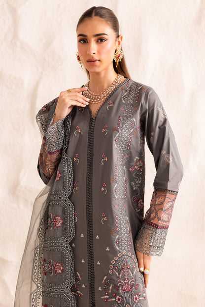 Marjjan | Guzel Lawn | SMC 205-B (Grey) - Ladies Clothes - Maria Faisal