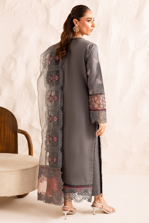 Marjjan | Guzel Lawn | SMC 205-B (Grey) - Ladies Clothes - Maria Faisal