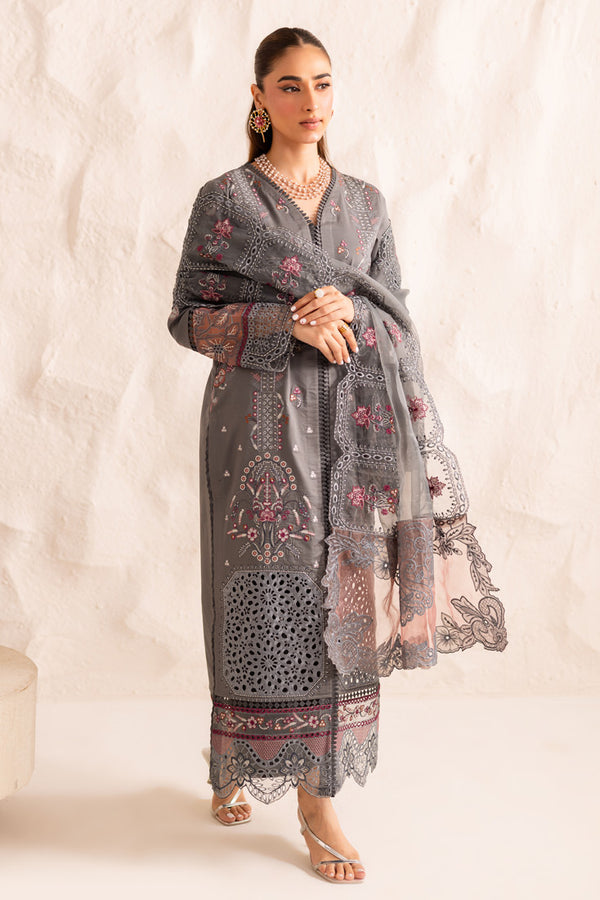 Marjjan | Guzel Lawn | SMC 205-B (Grey) - Ladies Clothes - Maria Faisal
