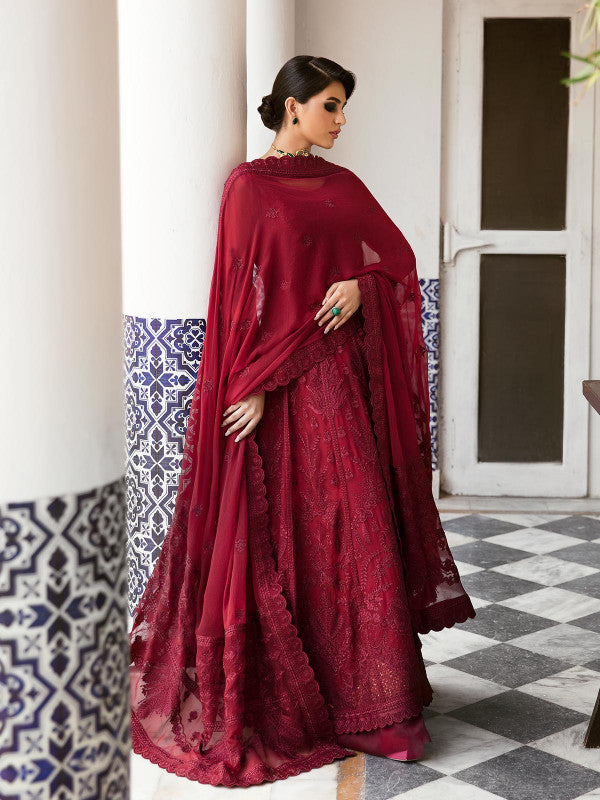 Gulaal | Embroidered Chiffon 23 | GARNET - (GL-EP23V1-09)