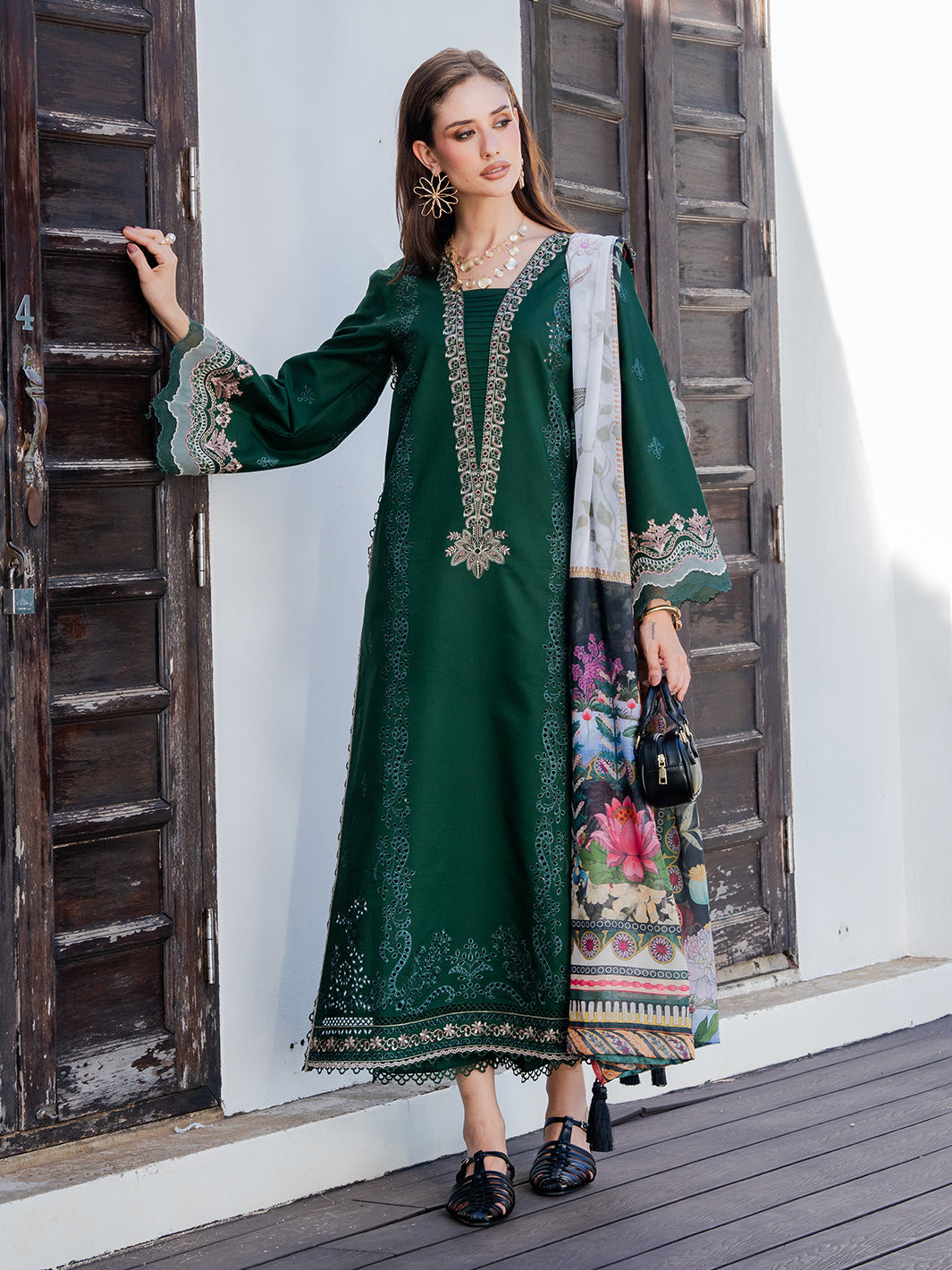 Izel | Dareen Luxury Lawn 26 | Gulrukh - Luxury Dress - available at Maria Faisal in UK and USA.