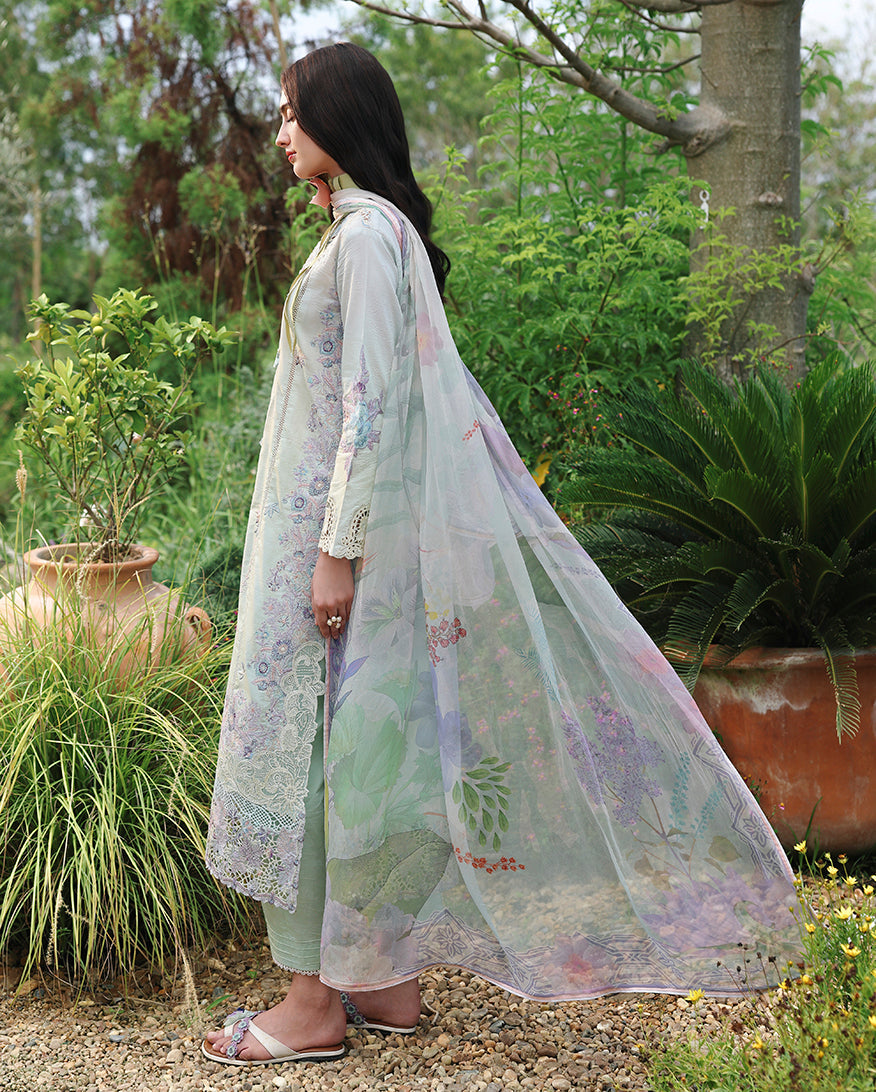 Mushq | The Secret Garden Lawn | Garden Royale - Luxury Dress - available at Maria Faisal in UK and USA.